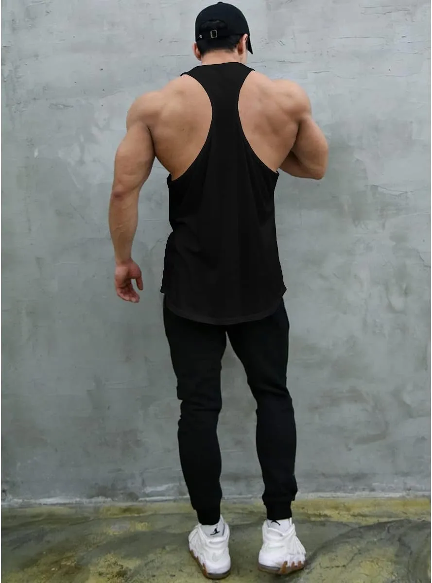 Mens Skull Print Stringer Bodybuilding Gym Tank Tops Sleeveless Workout Shirt Fitness Vest