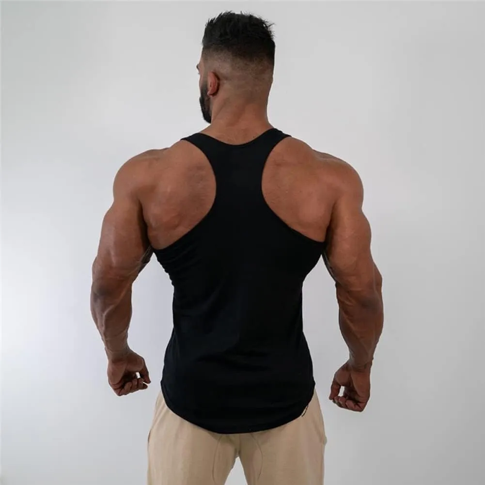 Mens Skull Print Stringer Bodybuilding Gym Tank Tops Sleeveless Workout Shirt Fitness Vest