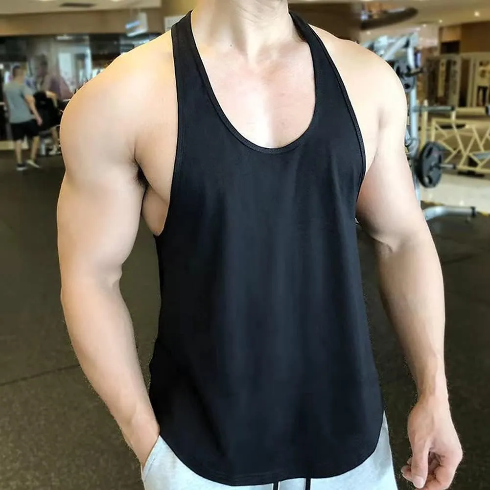 Mens Skull Print Stringer Bodybuilding Gym Tank Tops Sleeveless Workout Shirt Fitness Vest
