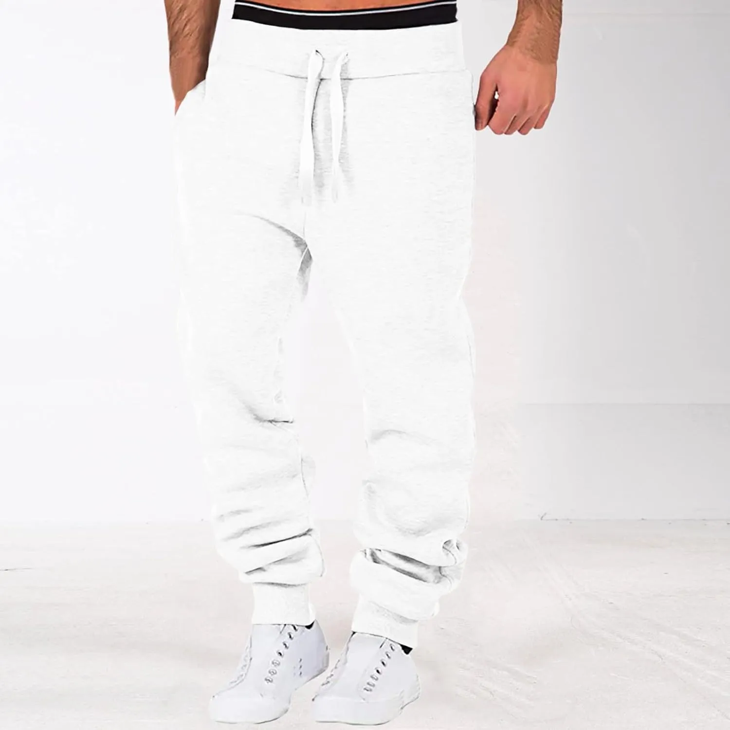 Mens Sweatpants Joggers Pants Man Sherpa Fleece Lined Sweatpants Thicken Active Jogging Workout Trousers Casual Cargo