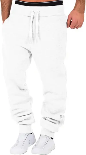 Mens Sweatpants Joggers Pants Man Sherpa Fleece Lined Sweatpants Thicken Active Jogging Workout Trousers Casual Cargo