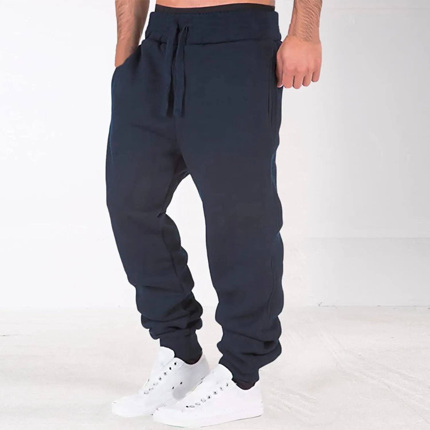 Mens Sweatpants Joggers Pants Man Sherpa Fleece Lined Sweatpants Thicken Active Jogging Workout Trousers Casual Cargo