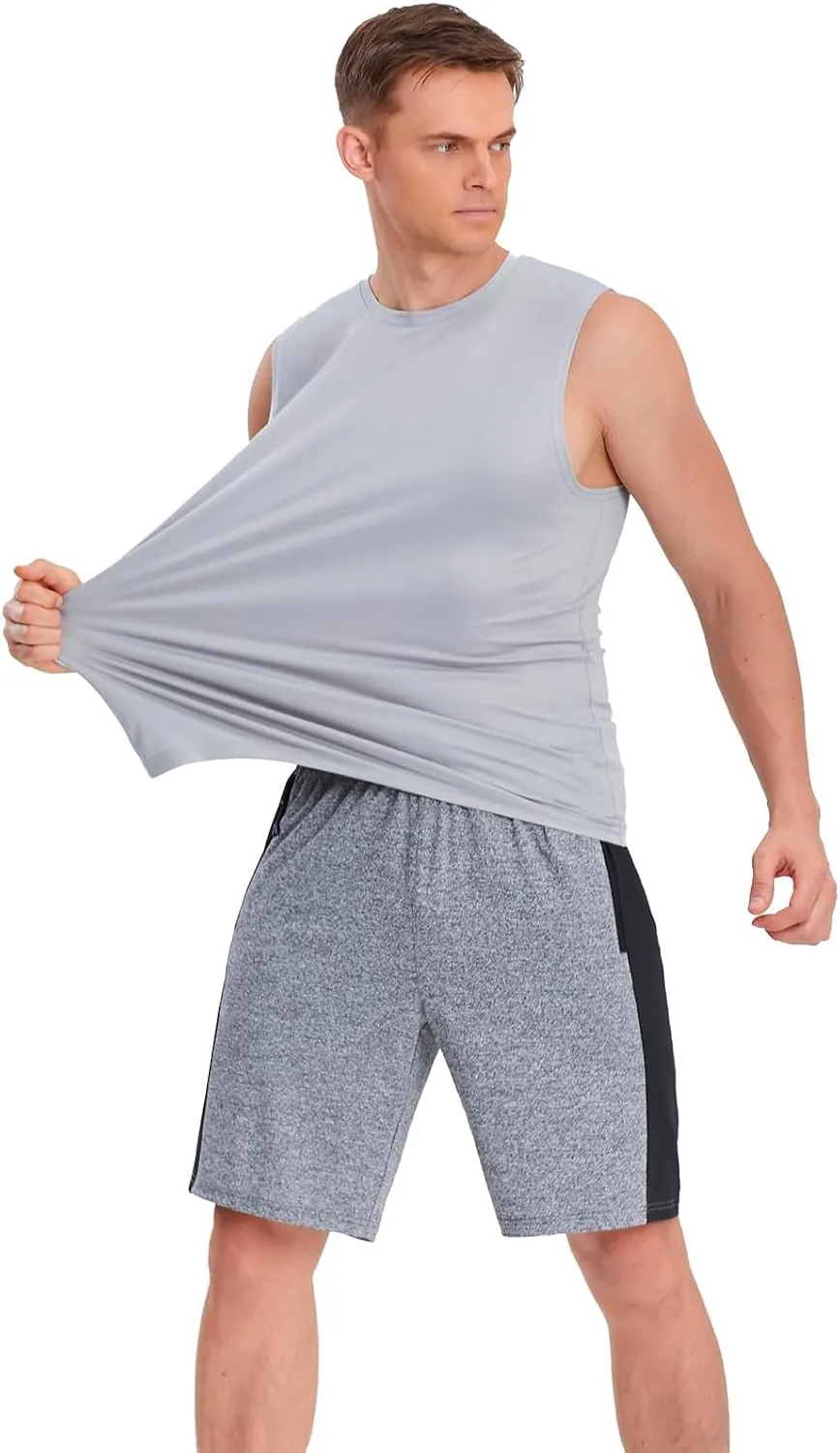 Mens Tank Tops 5 Pack,Gym Sleeveless Shirts Fitness Muscle T-Shirts Workout Gym Tank Top