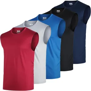 Mens Tank Tops 5 Pack,Gym Sleeveless Shirts Fitness Muscle T-Shirts Workout Gym Tank Top