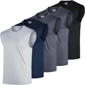 Mens Tank Tops 5 Pack,Gym Sleeveless Shirts Fitness Muscle T-Shirts Workout Gym Tank Top
