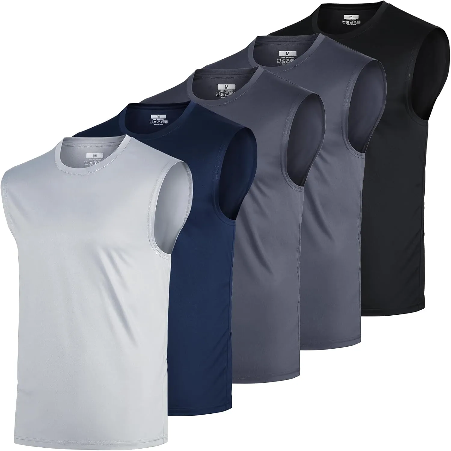 Mens Tank Tops 5 Pack,Gym Sleeveless Shirts Fitness Muscle T-Shirts Workout Gym Tank Top