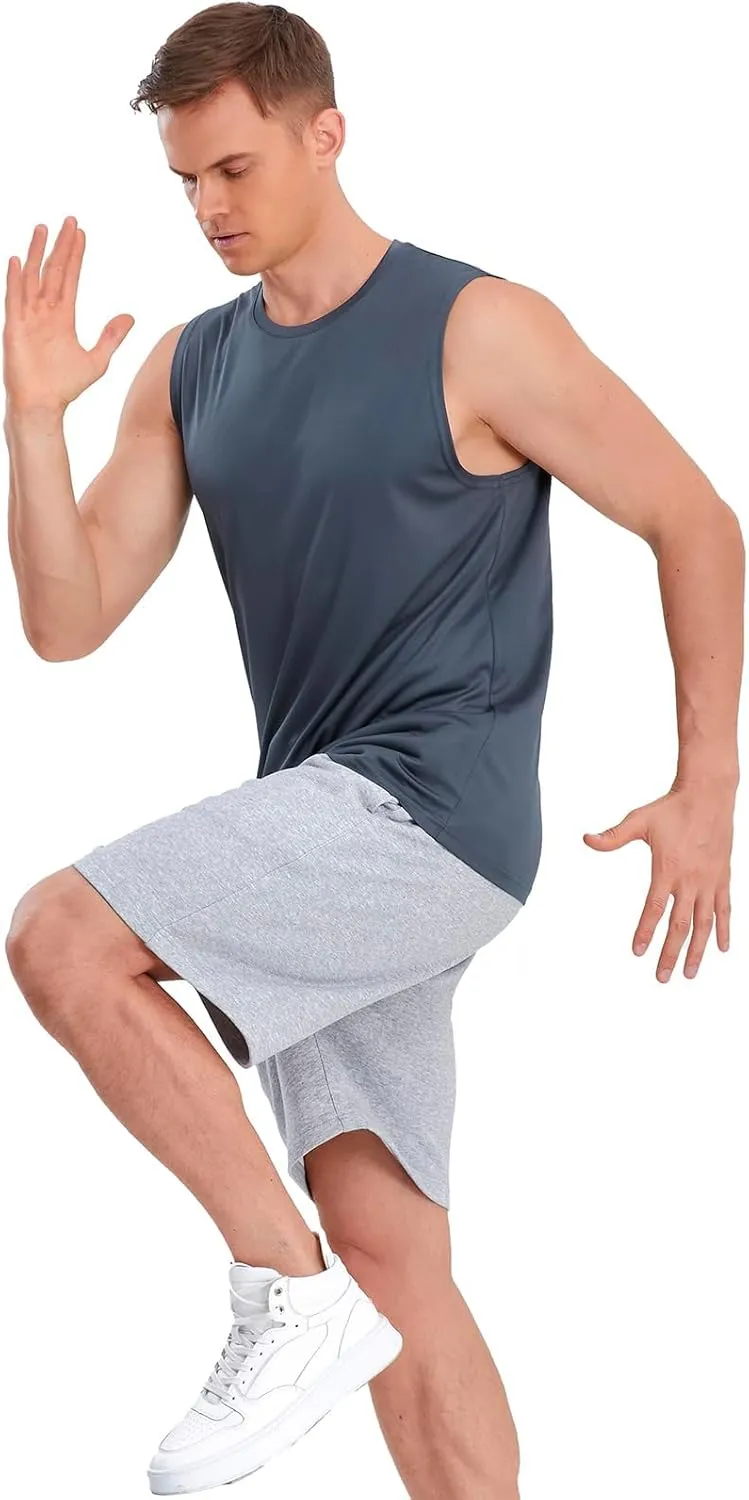Mens Tank Tops 5 Pack,Gym Sleeveless Shirts Fitness Muscle T-Shirts Workout Gym Tank Top
