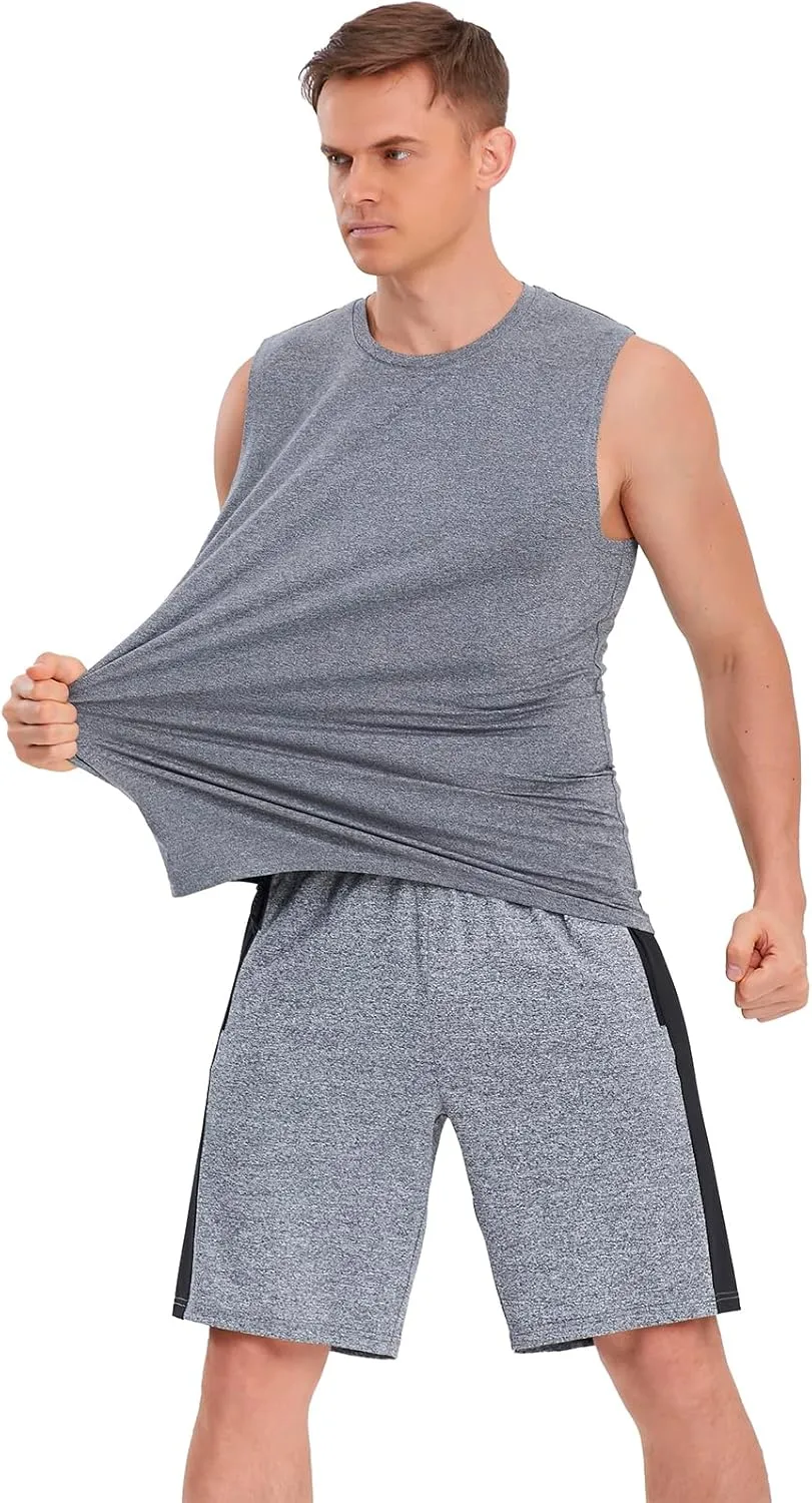 Mens Tank Tops 5 Pack,Gym Sleeveless Shirts Fitness Muscle T-Shirts Workout Gym Tank Top