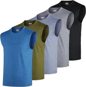 Mens Tank Tops 5 Pack,Gym Sleeveless Shirts Fitness Muscle T-Shirts Workout Gym Tank Top