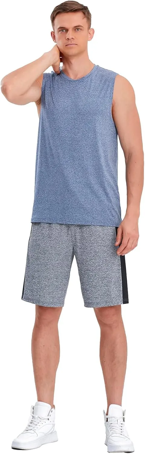 Mens Tank Tops 5 Pack,Gym Sleeveless Shirts Fitness Muscle T-Shirts Workout Gym Tank Top