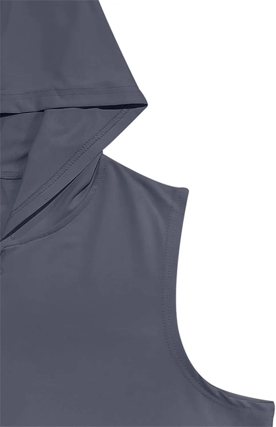Mens Workout Hooded Tank Top Muscle Cut Off Zip Up Sleeveless Gym Shirt Loose Bodybuilding Fitness Hoodie with Pocket