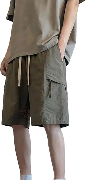 Men's Workout Running Quick Dry Gym Shorts Beach Shorts Sportswear Fitness Outdoor Loose Training Pants with Pocket