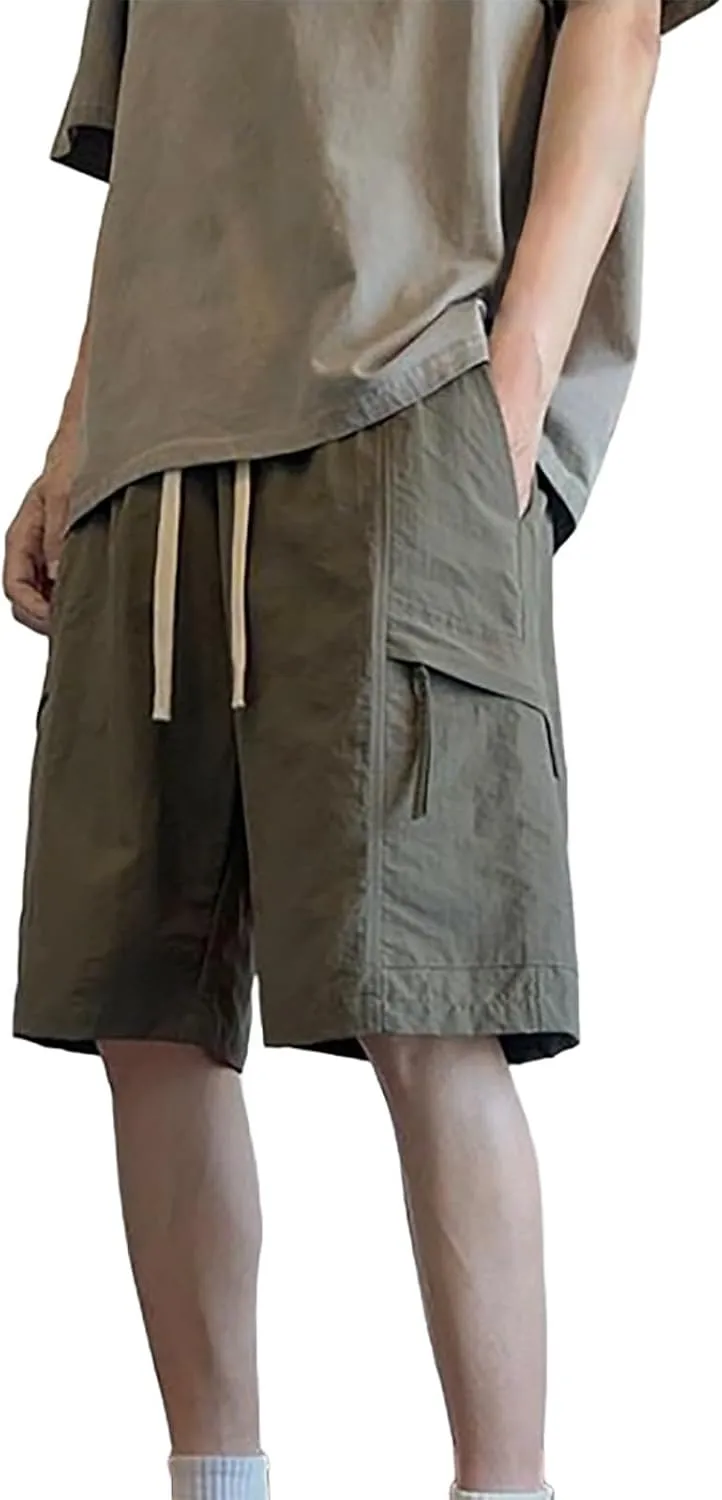Men's Workout Running Quick Dry Gym Shorts Beach Shorts Sportswear Fitness Outdoor Loose Training Pants with Pocket