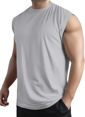 Men's Workout Tank Tops Sleeveless Quick Dry Muscle Running Tees Summer Beach Causual Stretchy Athletic Gym Tank Top