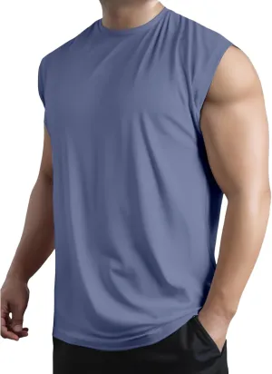 Men's Workout Tank Tops Sleeveless Quick Dry Muscle Running Tees Summer Beach Causual Stretchy Athletic Gym Tank Top