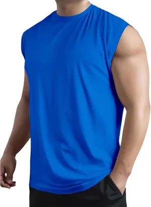 Men's Workout Tank Tops Sleeveless Quick Dry Muscle Running Tees Summer Beach Causual Stretchy Athletic Gym Tank Top