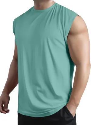Men's Workout Tank Tops Sleeveless Quick Dry Muscle Running Tees Summer Beach Causual Stretchy Athletic Gym Tank Top