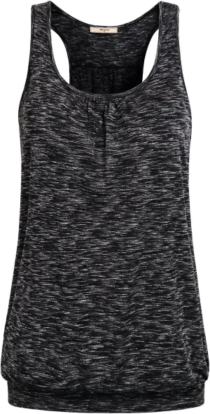 Miusey Womens Sleeveless Round Neck Loose Fit Racerback Yoga Tank Top
