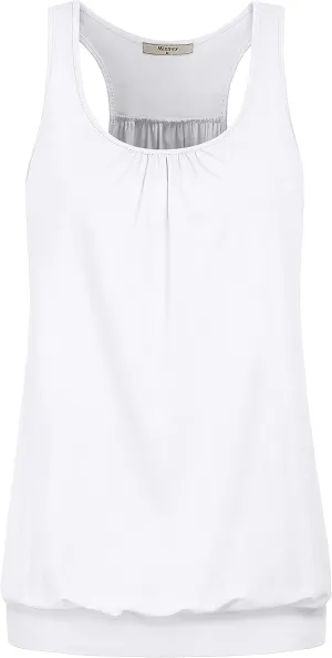Miusey Womens Sleeveless Round Neck Loose Fit Racerback Yoga Tank Top