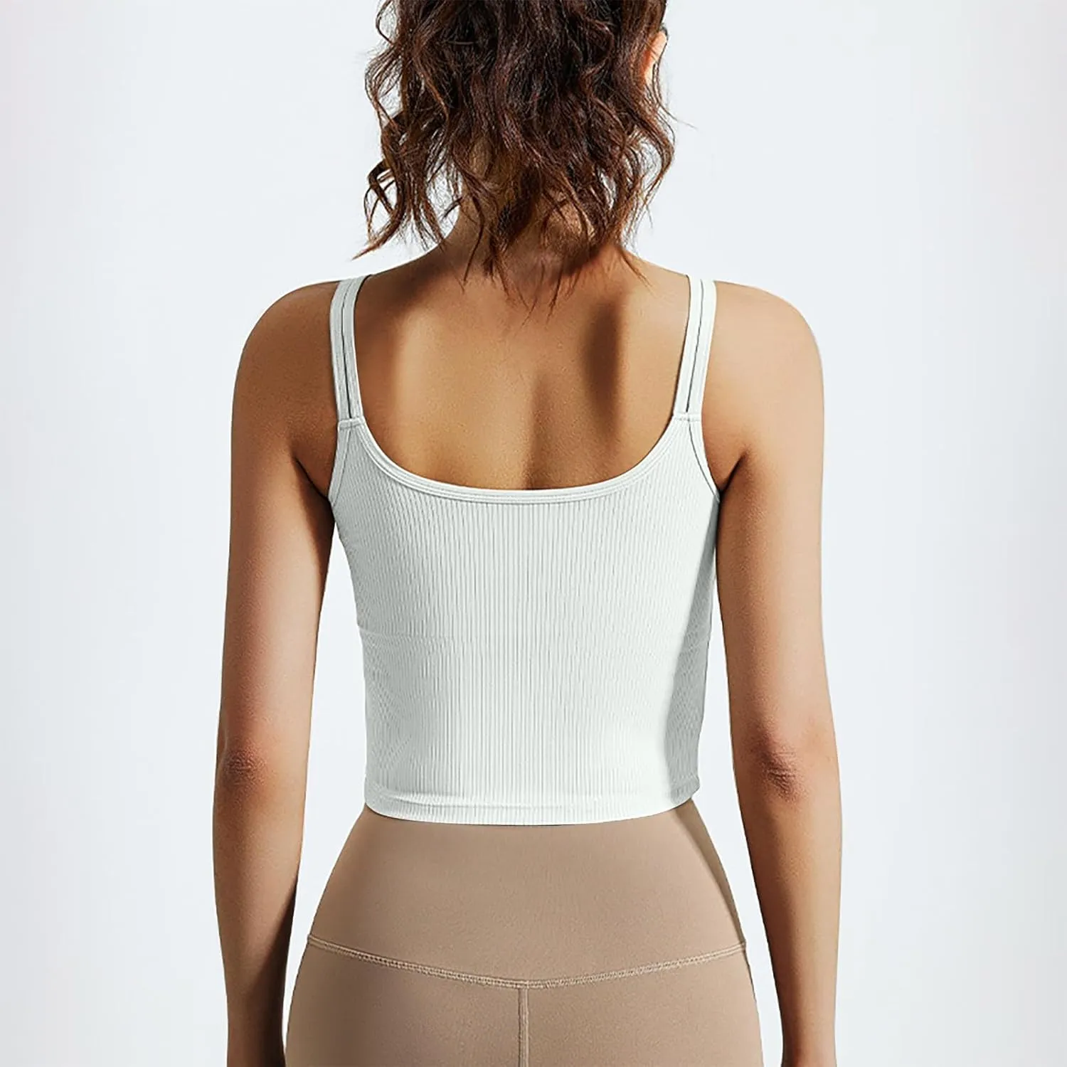 NATHGAM Women Athletic Camisole Quick-Dry Wirefree Padded Tennis Running Crop Tank Tops Teen Girl Gym Workout Yoga Sports Bra