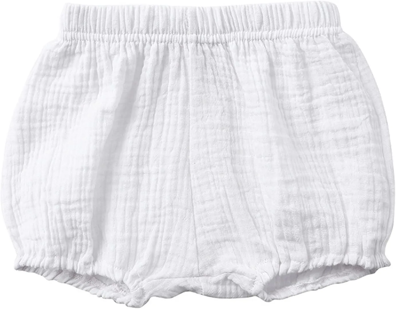 Newborn Baby Cotton Bloomers Shorts Linen Blend Bubble Shorts Girls Boys Elastic Waist Loose Fit Solid Color Summer Wear