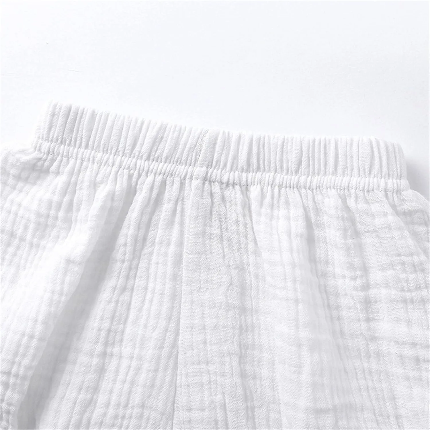 Newborn Baby Cotton Bloomers Shorts Linen Blend Bubble Shorts Girls Boys Elastic Waist Loose Fit Solid Color Summer Wear