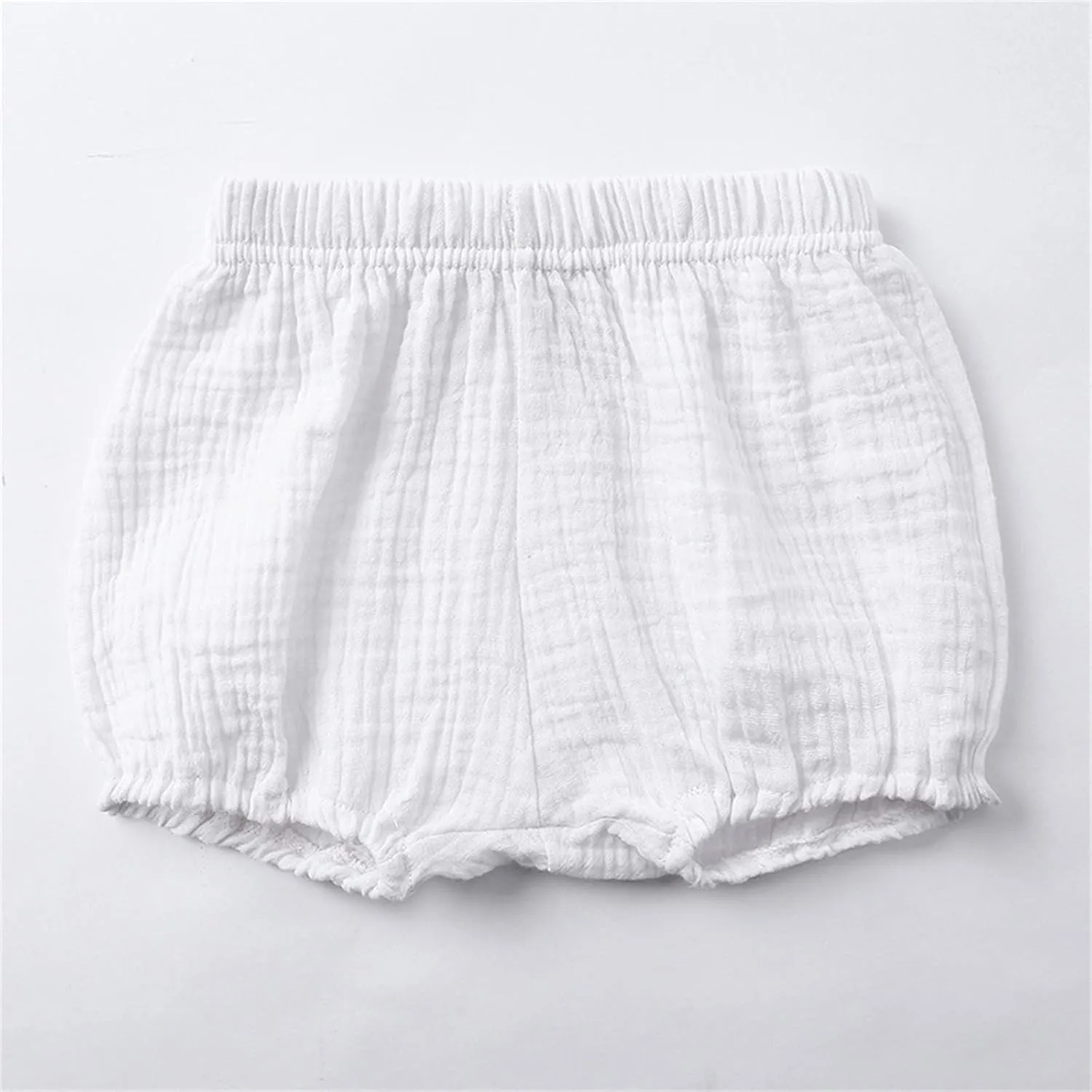 Newborn Baby Cotton Bloomers Shorts Linen Blend Bubble Shorts Girls Boys Elastic Waist Loose Fit Solid Color Summer Wear
