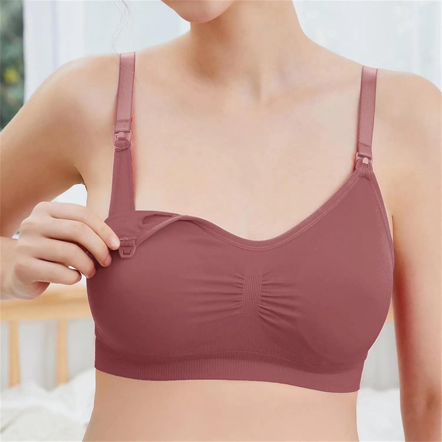 Nursing Bras for Breastfeeding Plus Size Postpartum Adjustment Gather Underwear Seamless Wireless Maternity Brassiere