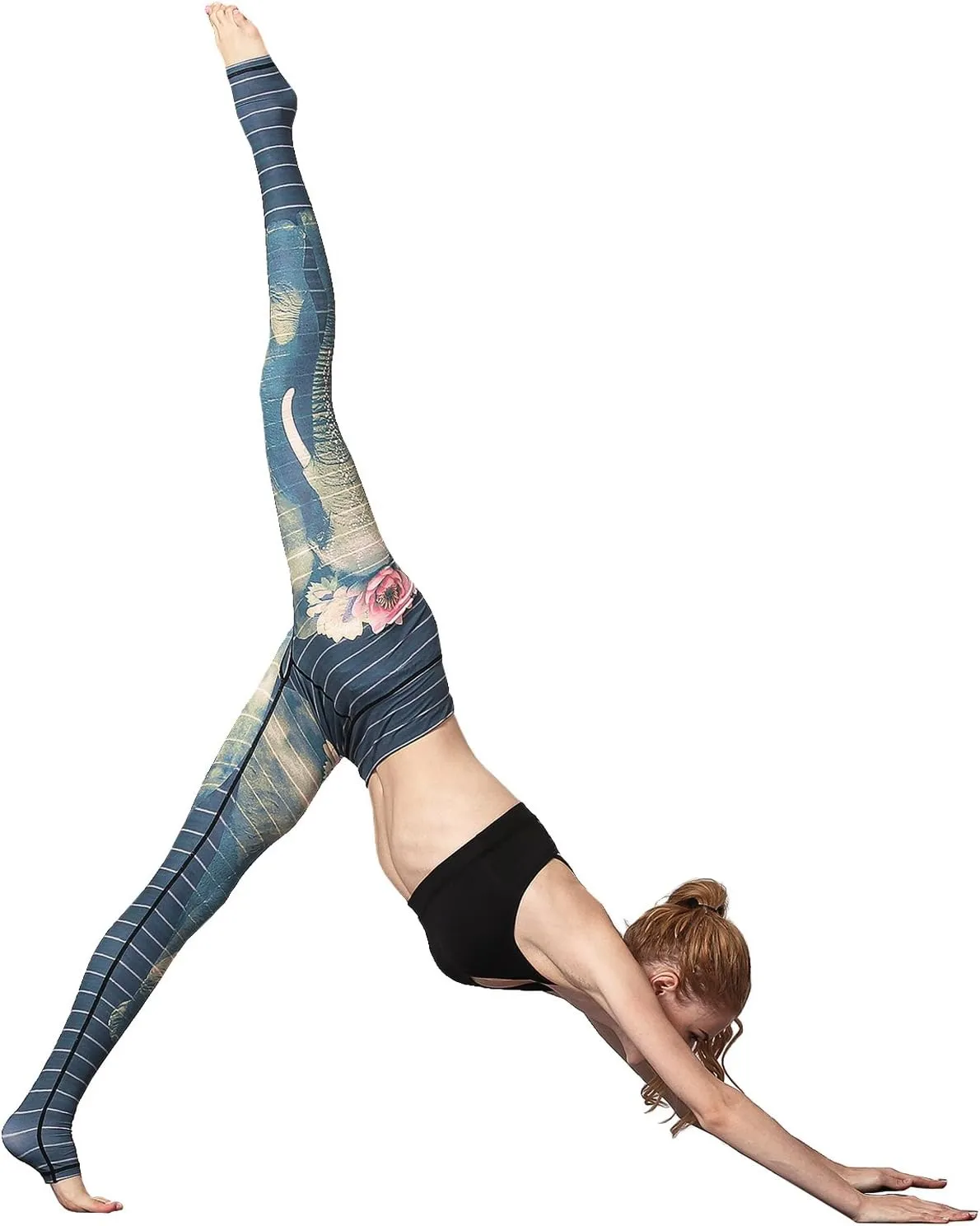 Over The Heel Yoga Pants Women Printed Stirrup Pants High Waist Yoga Leggings