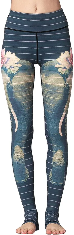 Over The Heel Yoga Pants Women Printed Stirrup Pants High Waist Yoga Leggings