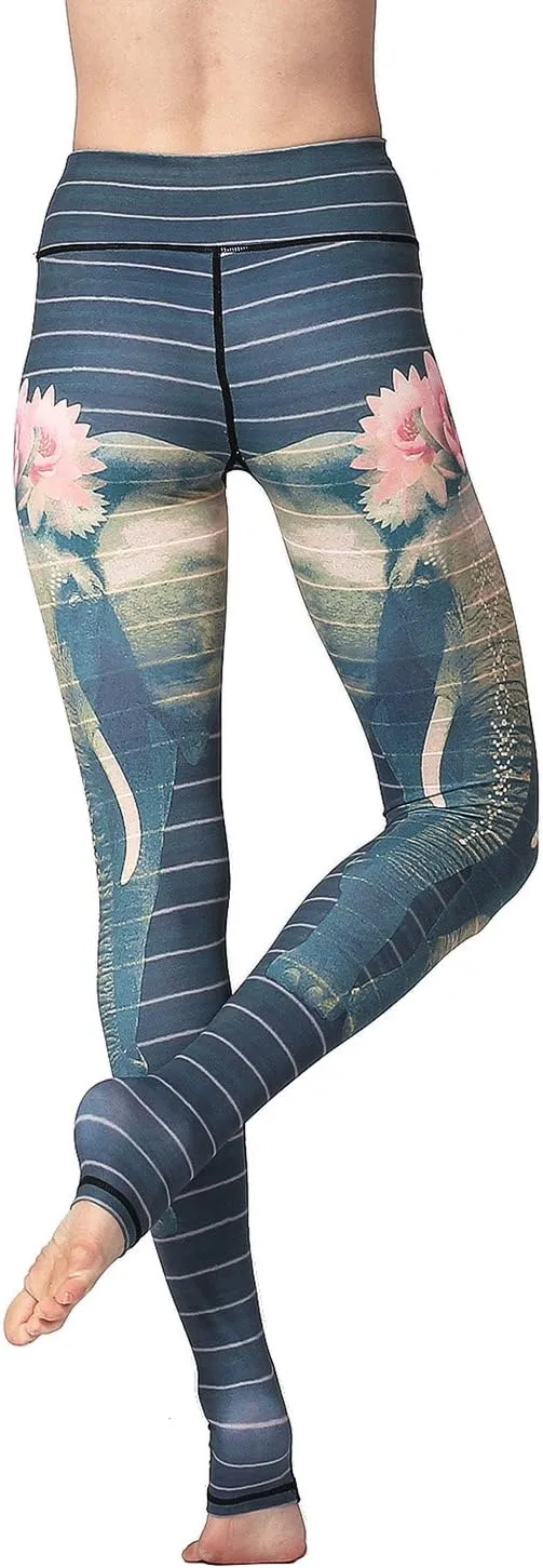 Over The Heel Yoga Pants Women Printed Stirrup Pants High Waist Yoga Leggings