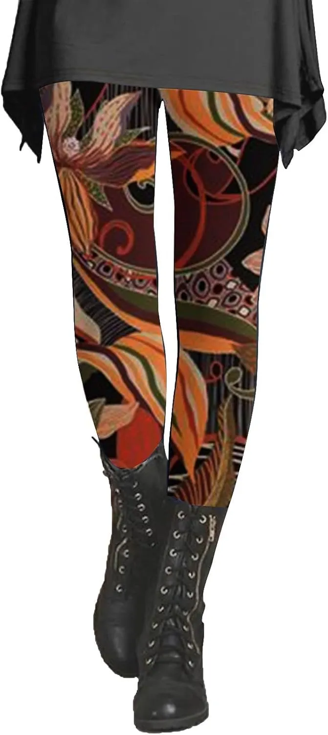 Patterned Exercise Leggings for Women with Pockets Compression Workout Leggings Women Womans Leggings