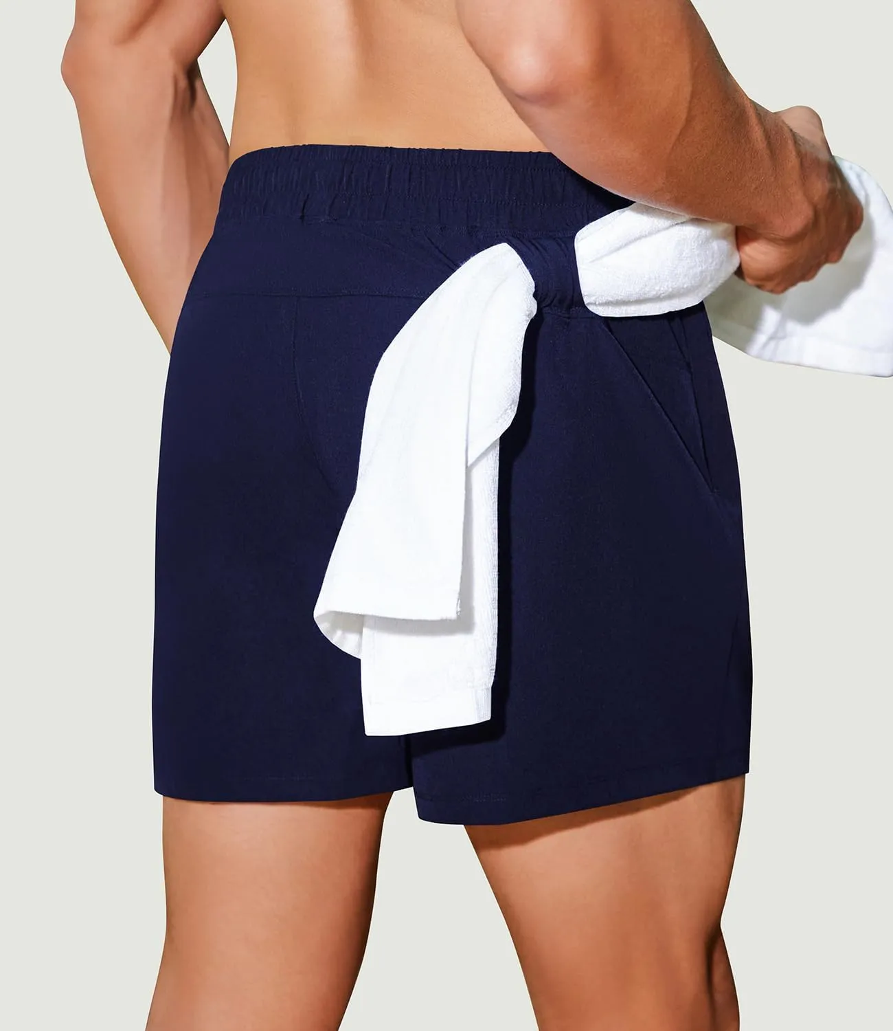 PINSPARK Men's Workout Shorts 5" Lightweight Running Shorts Quick Dry Athletic Gym Shorts with Zip Pocket Towel Loop