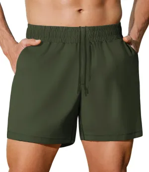 PINSPARK Men's Workout Shorts 5" Lightweight Running Shorts Quick Dry Athletic Gym Shorts with Zip Pocket Towel Loop