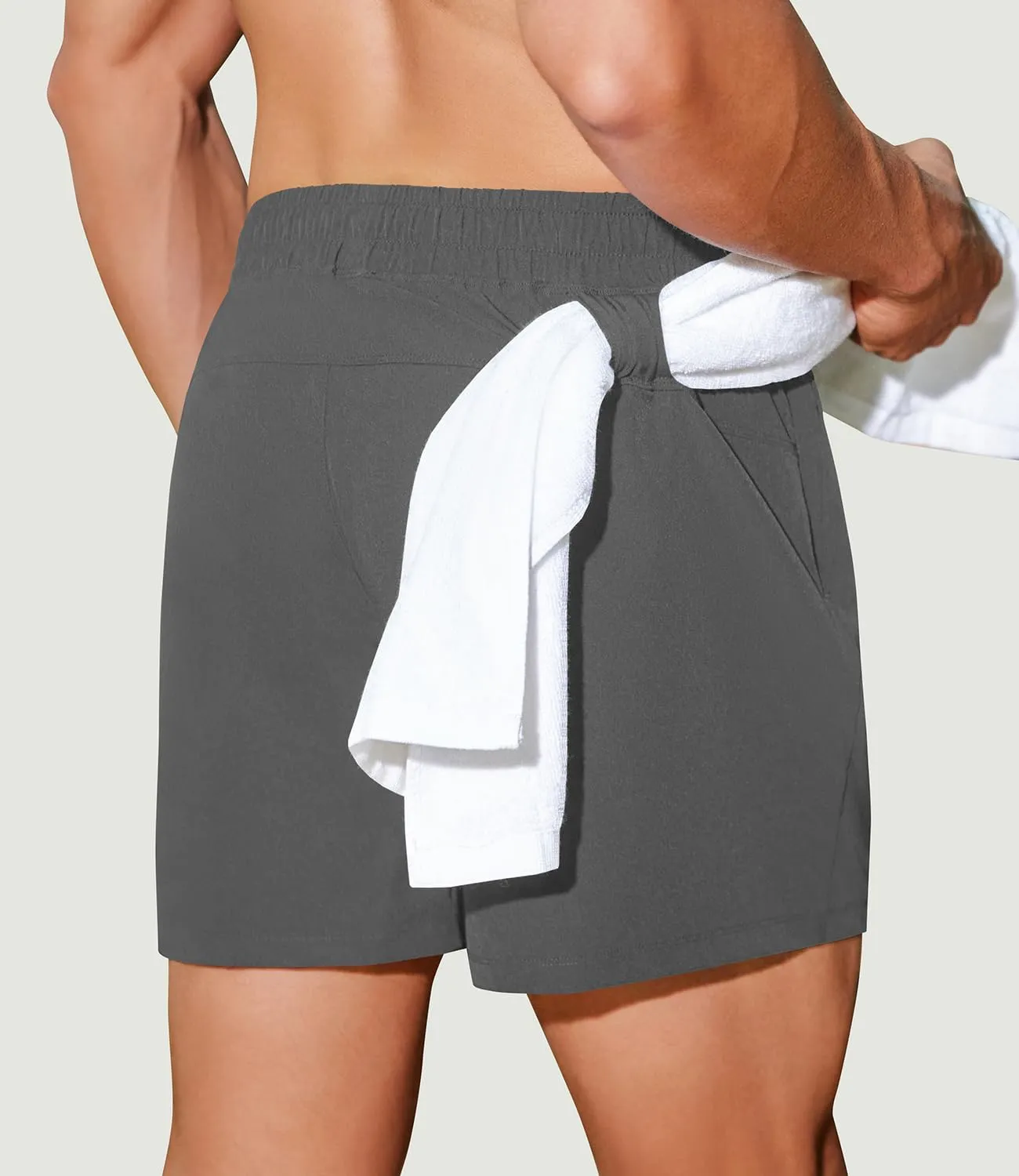 PINSPARK Men's Workout Shorts 5" Lightweight Running Shorts Quick Dry Athletic Gym Shorts with Zip Pocket Towel Loop