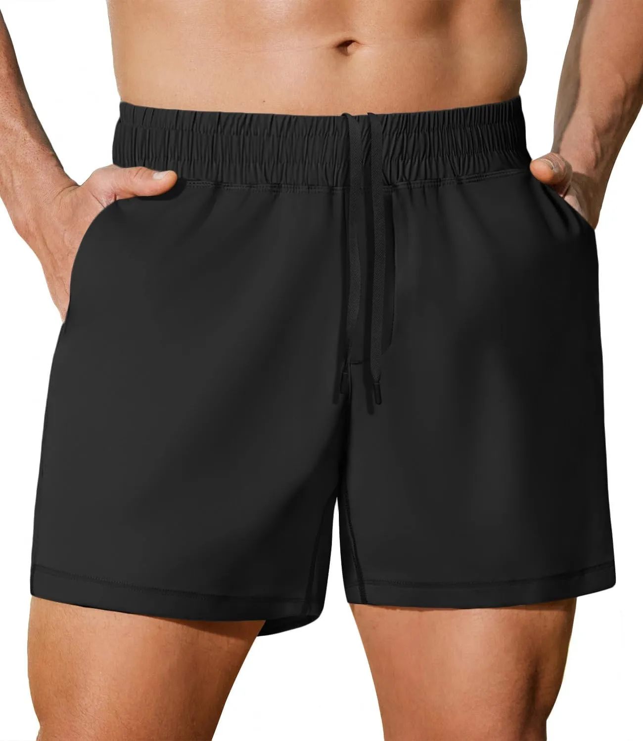 PINSPARK Men's Workout Shorts 5" Lightweight Running Shorts Quick Dry Athletic Gym Shorts with Zip Pocket Towel Loop