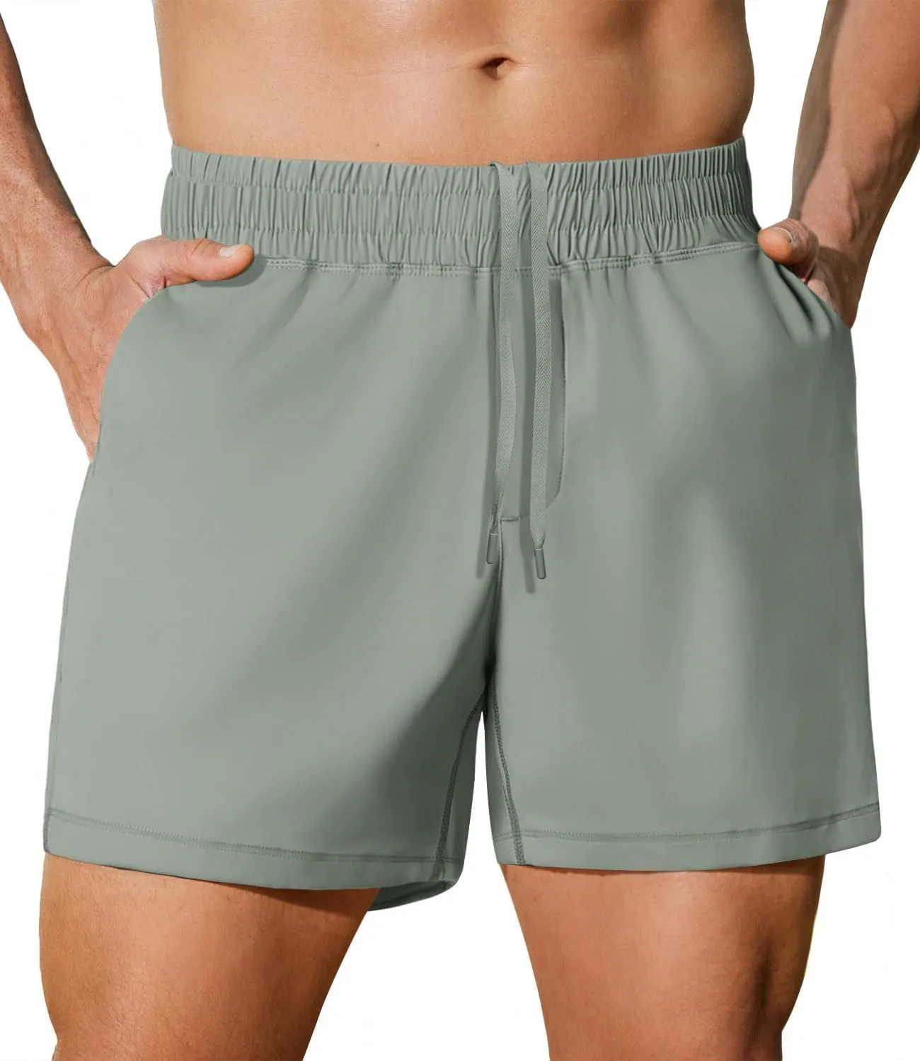 PINSPARK Men's Workout Shorts 5" Lightweight Running Shorts Quick Dry Athletic Gym Shorts with Zip Pocket Towel Loop