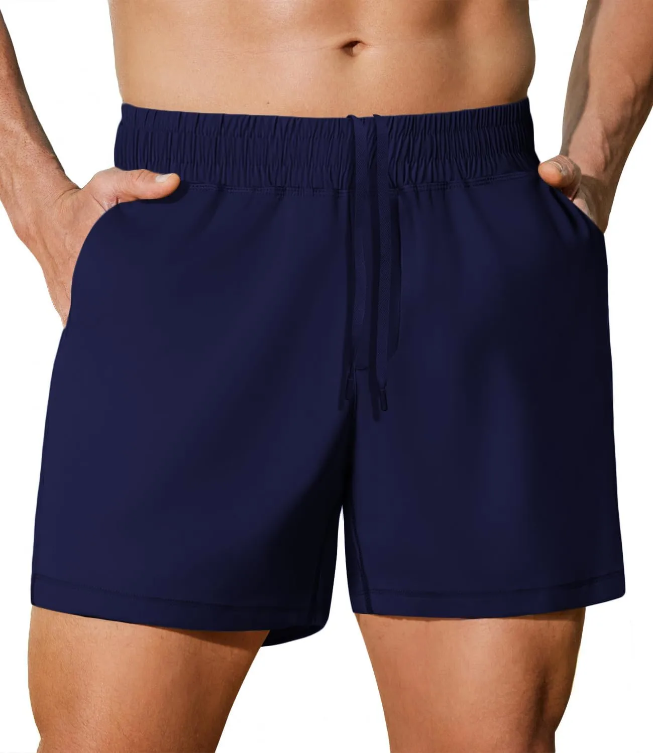 PINSPARK Men's Workout Shorts 5" Lightweight Running Shorts Quick Dry Athletic Gym Shorts with Zip Pocket Towel Loop
