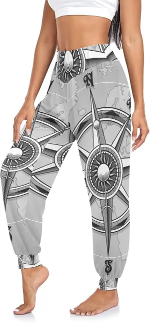 Poeticcity Women Thin Trousers Lounge Harem Sweatpants Yoga Leggings Dance Pants(S-2XL)