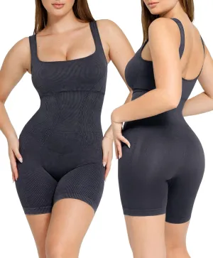 Popilush Shapewear Jumpsuits For Women Tummy Control Causual Jumpsuit Bodycon Formal Square Neck Romper