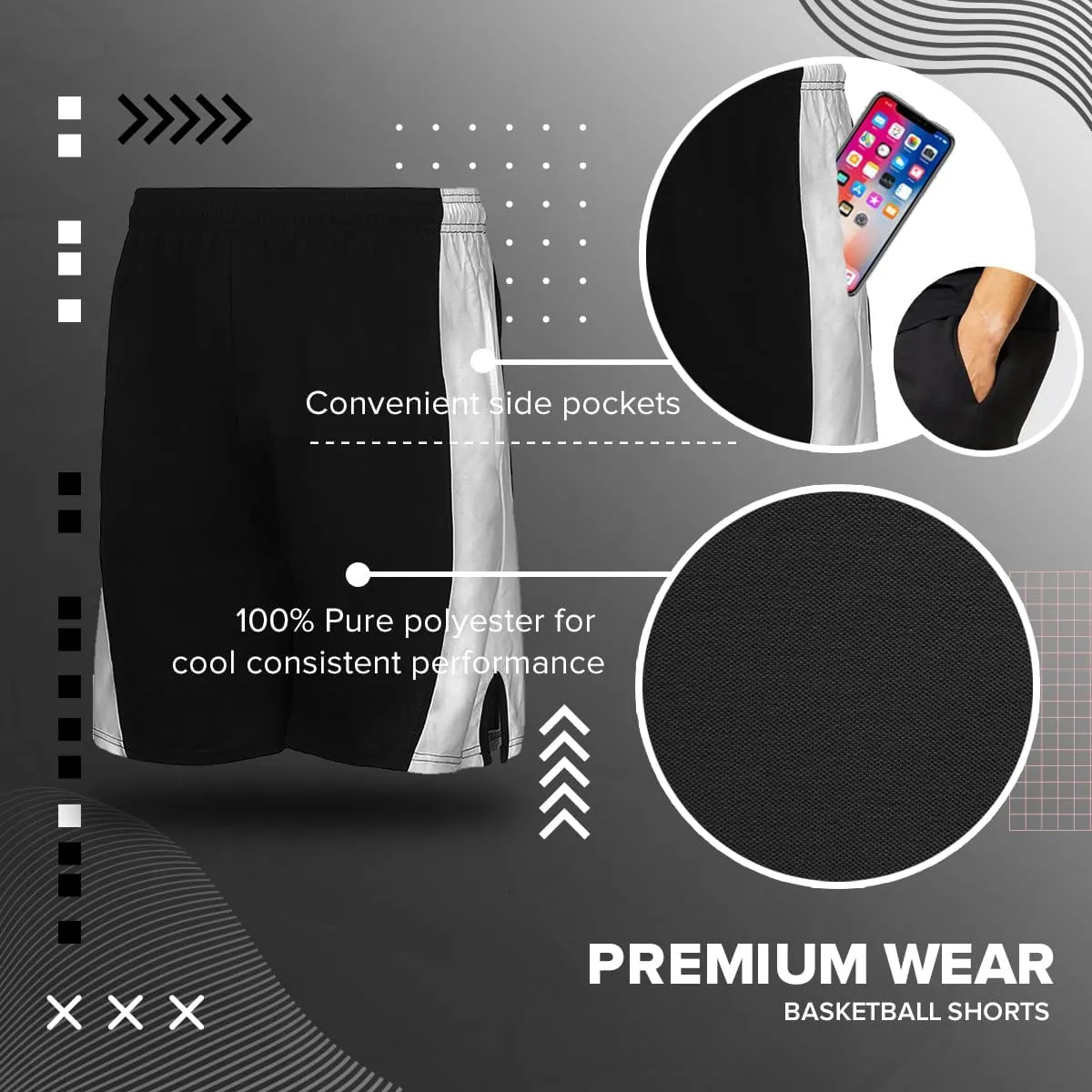 Premium Wear Basketball Shorts for Men with Side Pockets