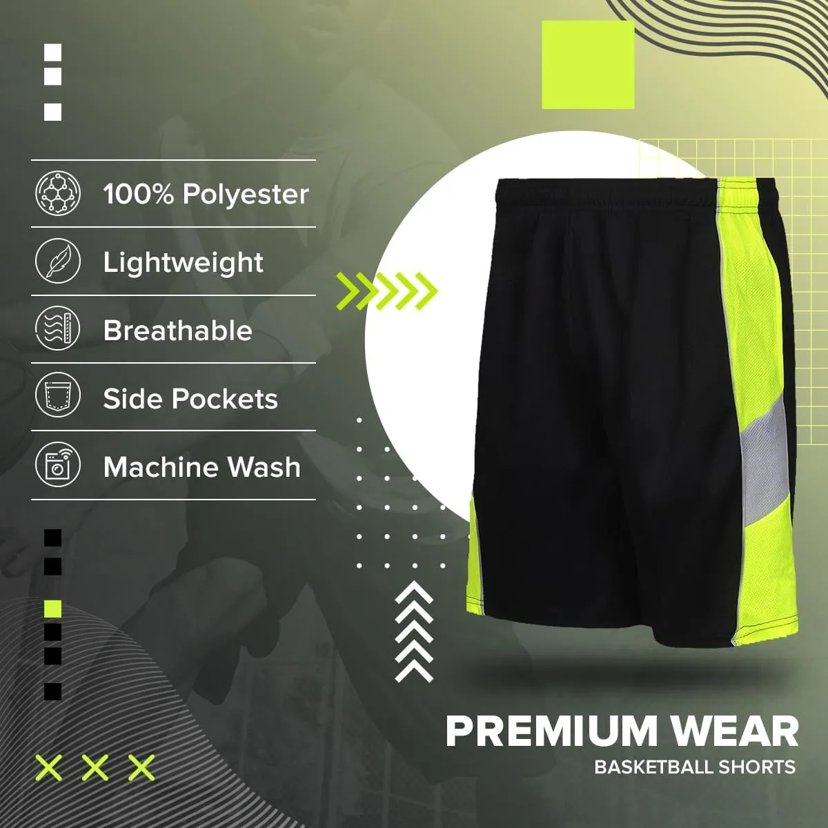 Premium Wear Basketball Shorts for Men with Side Pockets