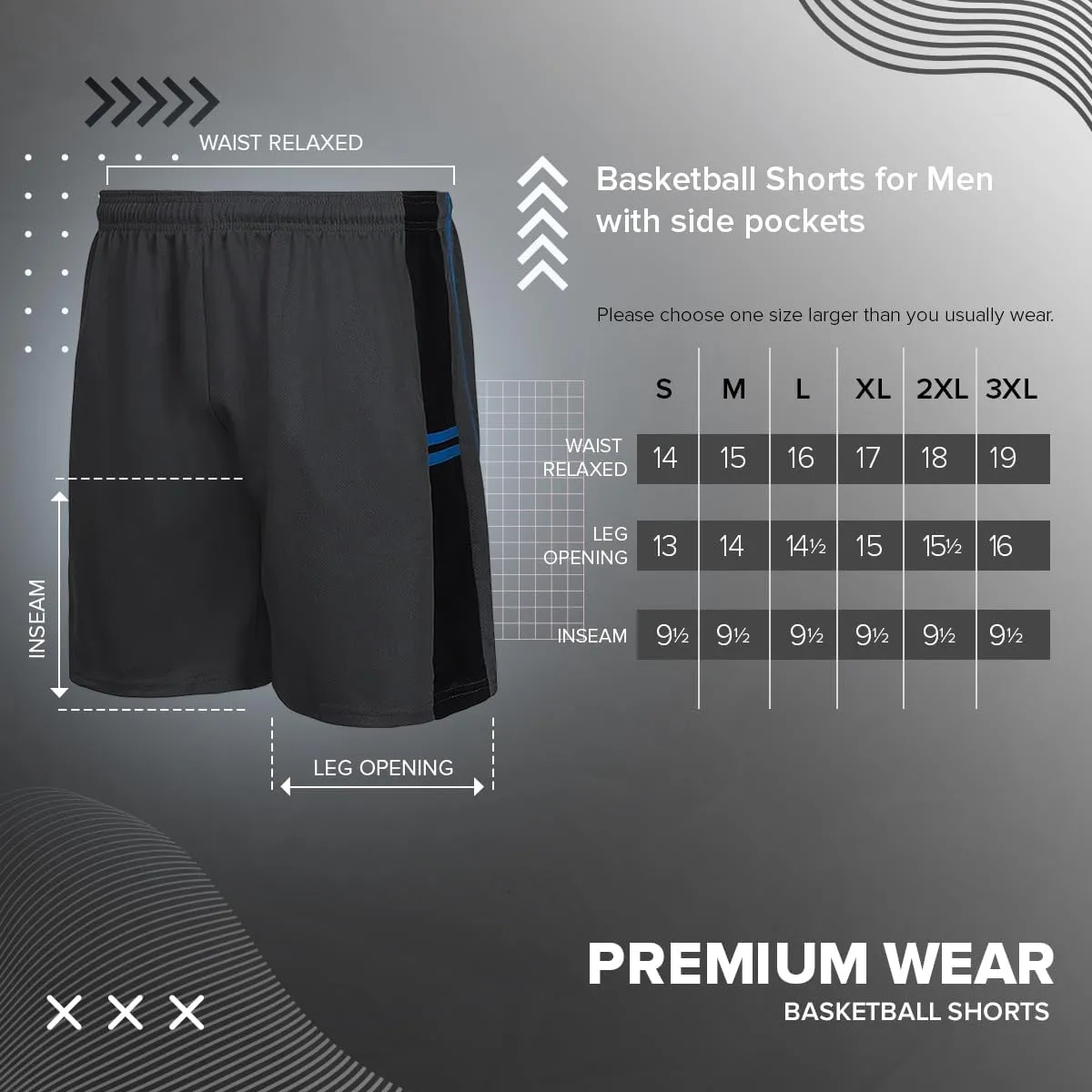 Premium Wear Basketball Shorts for Men with Side Pockets