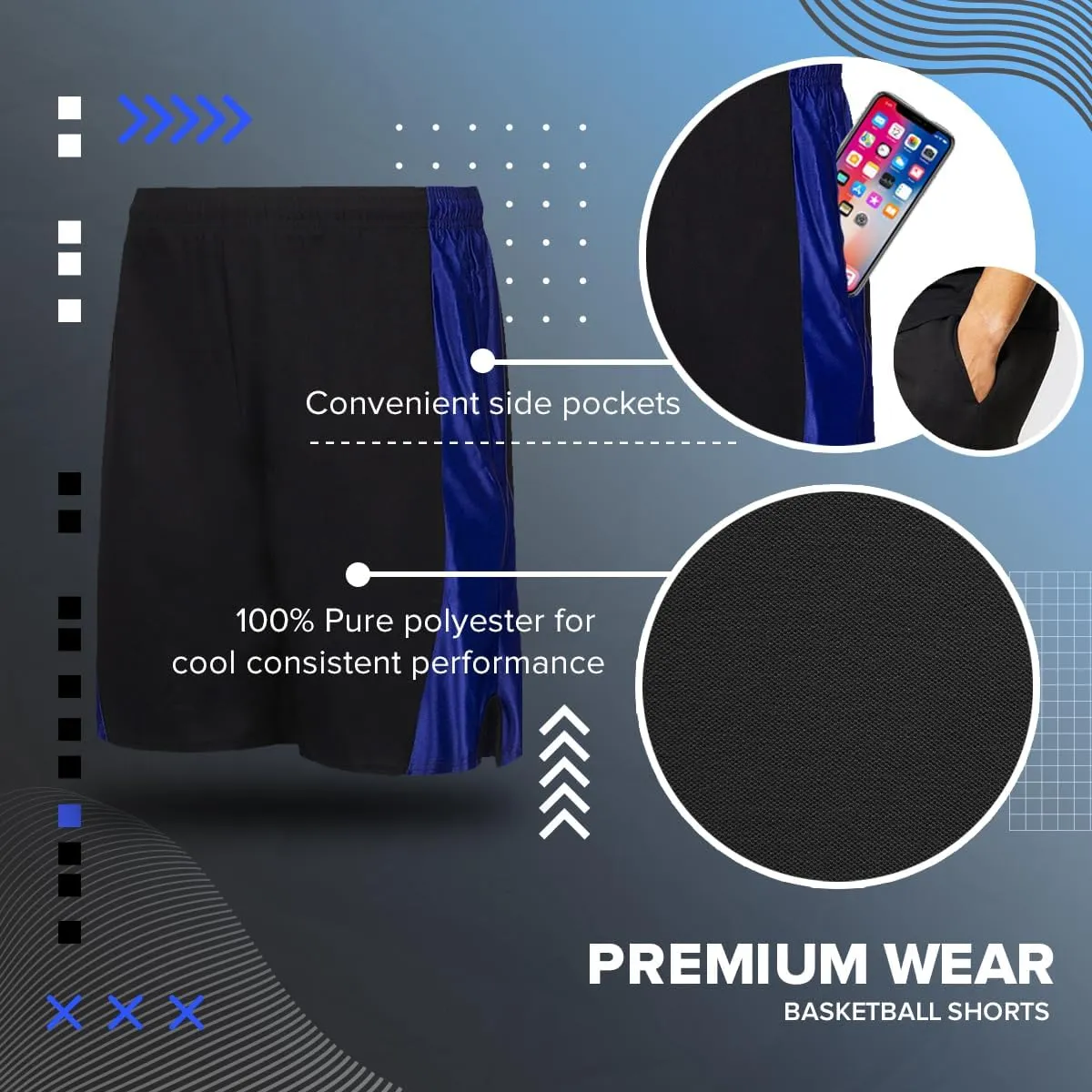 Premium Wear Basketball Shorts for Men with Side Pockets