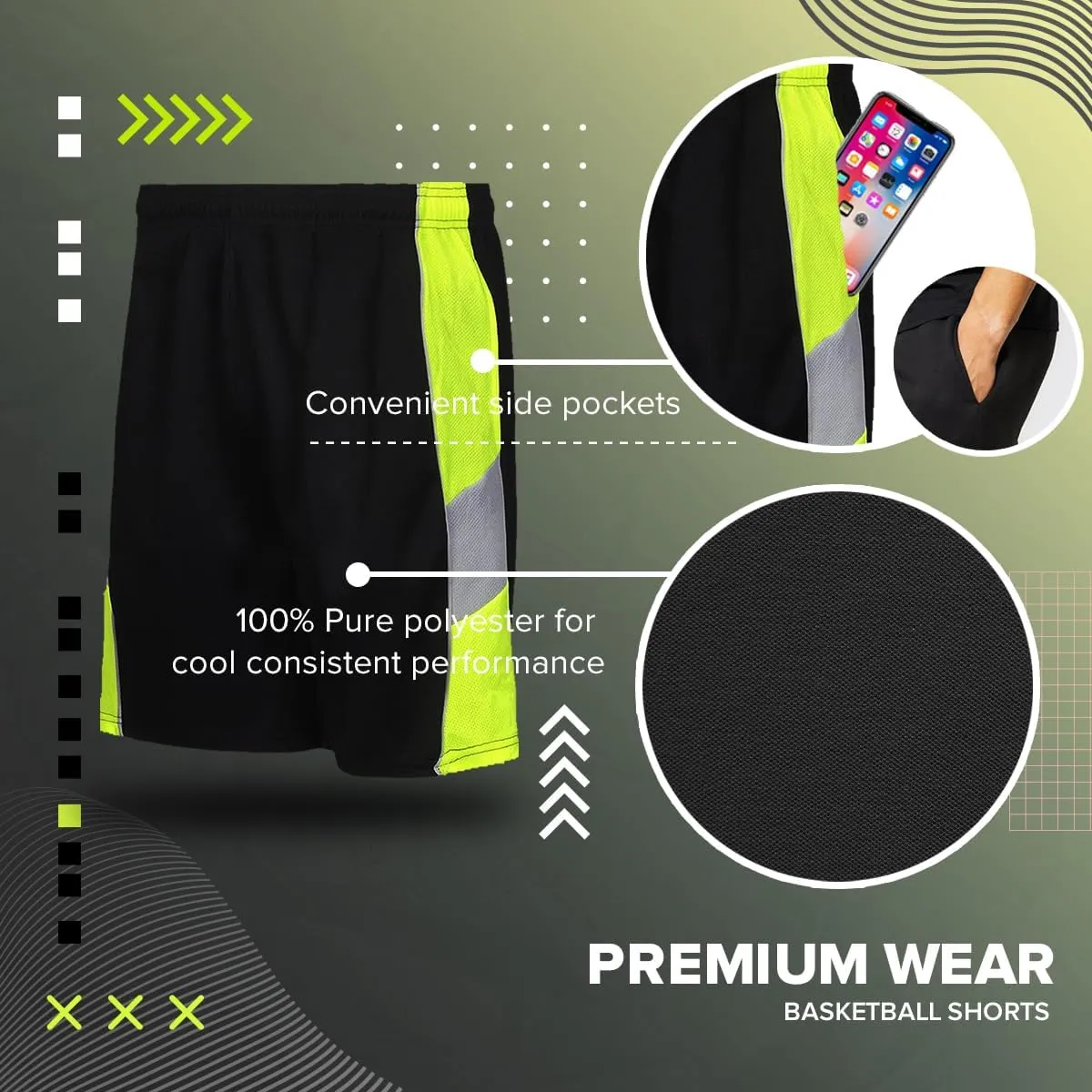Premium Wear Basketball Shorts for Men with Side Pockets