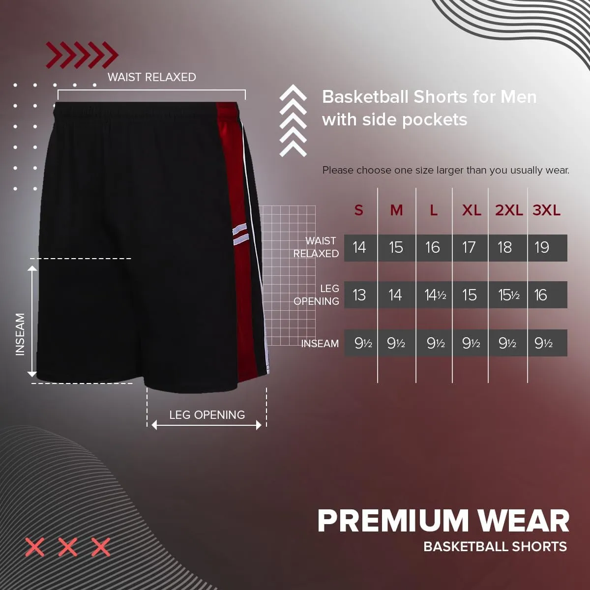 Premium Wear Basketball Shorts for Men with Side Pockets
