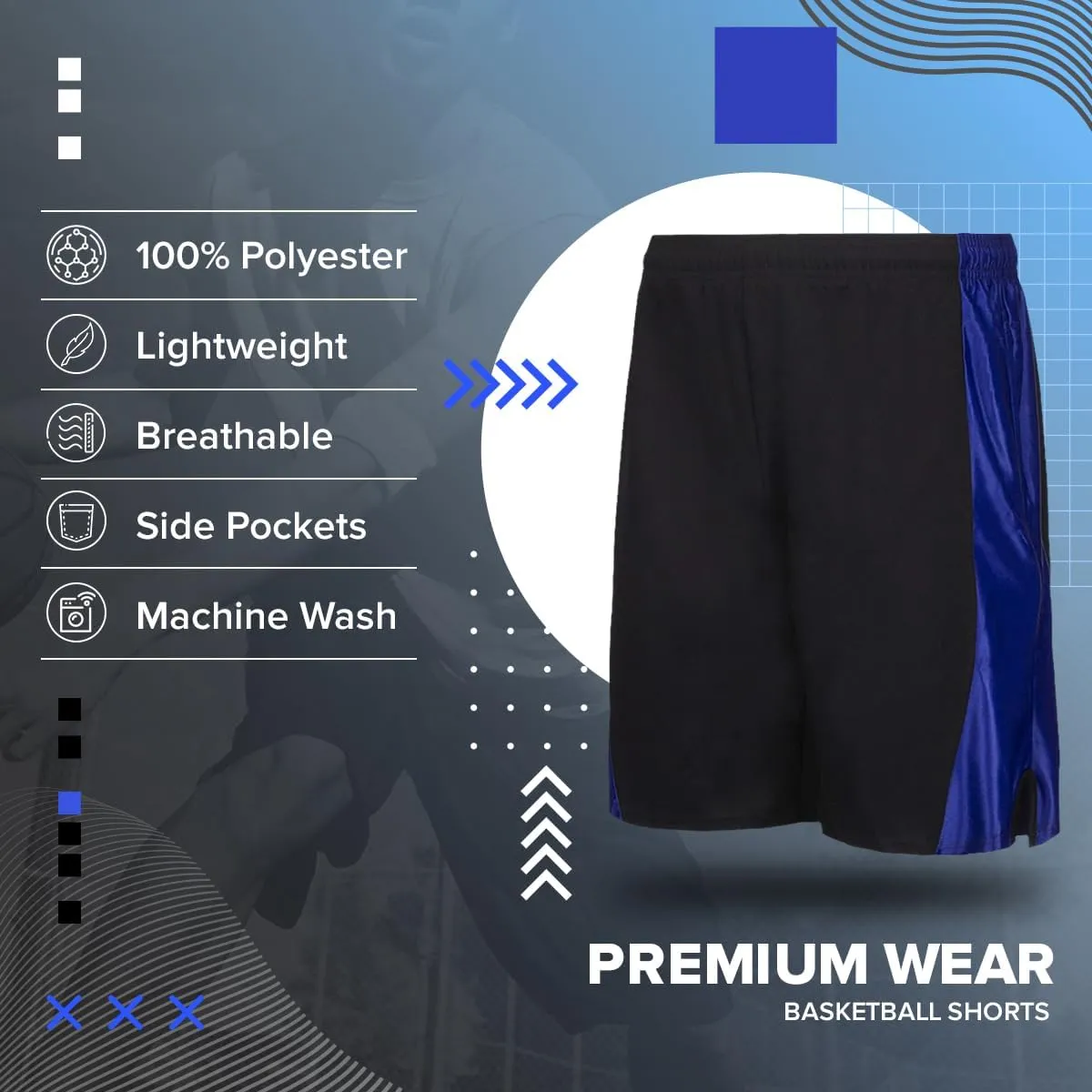 Premium Wear Basketball Shorts for Men with Side Pockets