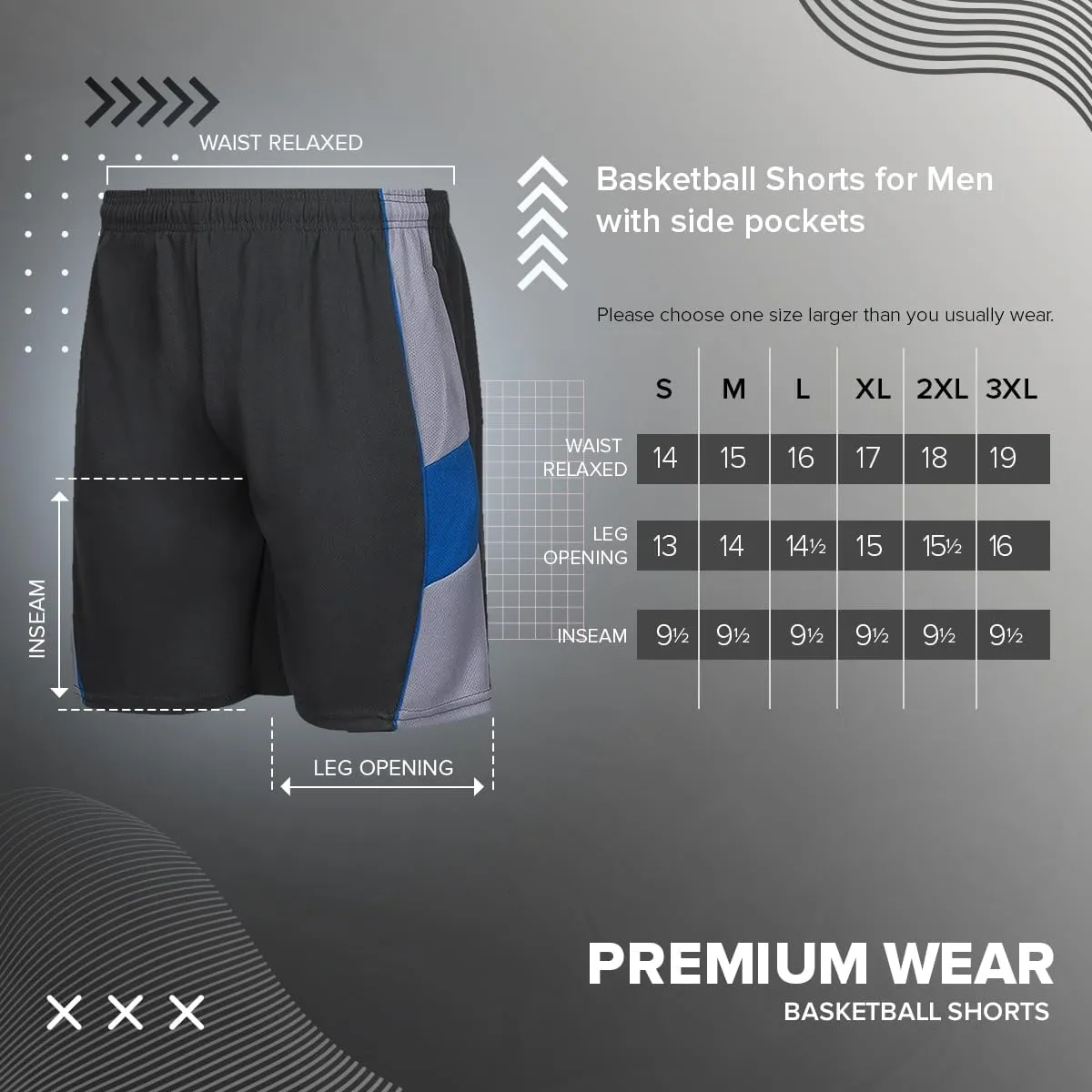 Premium Wear Basketball Shorts for Men with Side Pockets