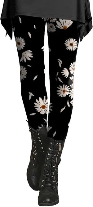 Print Leggings for Women Plus Size Plus Size Leggings Tummy Control Butt Lift Yoga Leggings Pockets