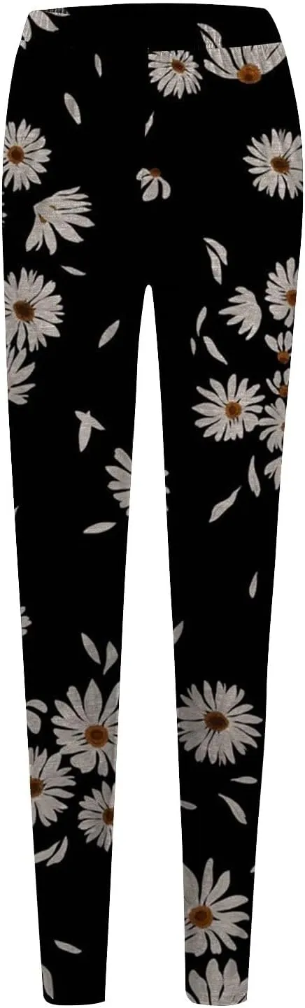 Print Leggings for Women Plus Size Plus Size Leggings Tummy Control Butt Lift Yoga Leggings Pockets
